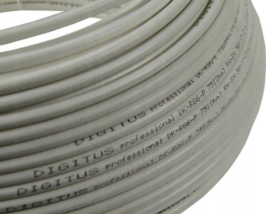 Assmann Electronic DIGITUS koaksialinis kabelis RG-6 75 omų ekranuota folija + pynė 77 procentai Eca PVC 500m baltas ritė