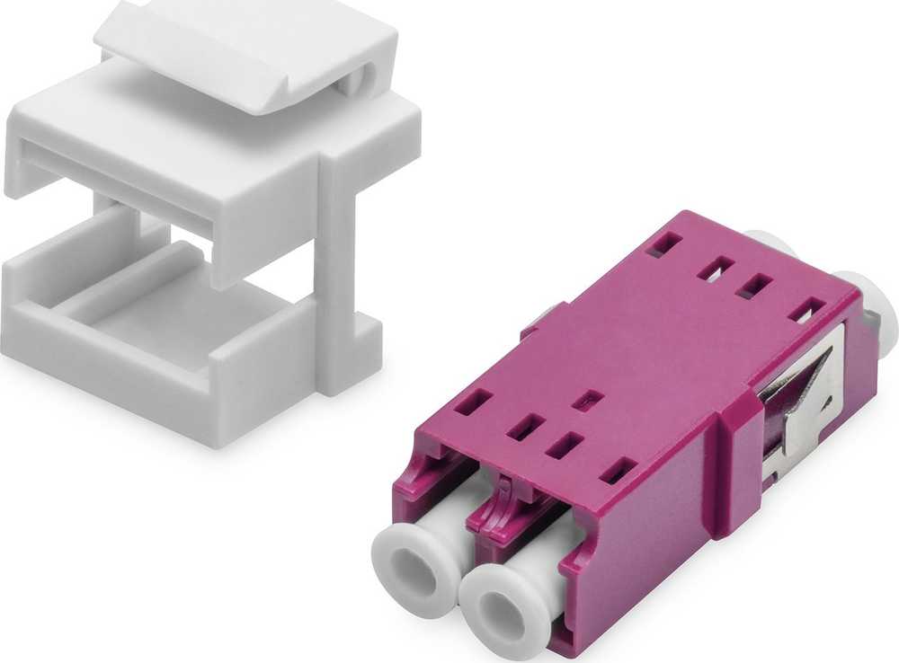 Digitus DIGITUS LWL Kupplung LC/LC Multimode-OM4 Dupl.Keystone-Modul