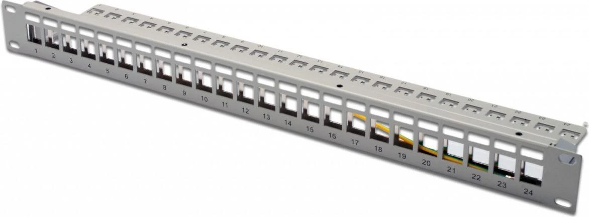 DIGITUS Patchpanel 1HE 24 prievadų modulinis patchpanel pilkas