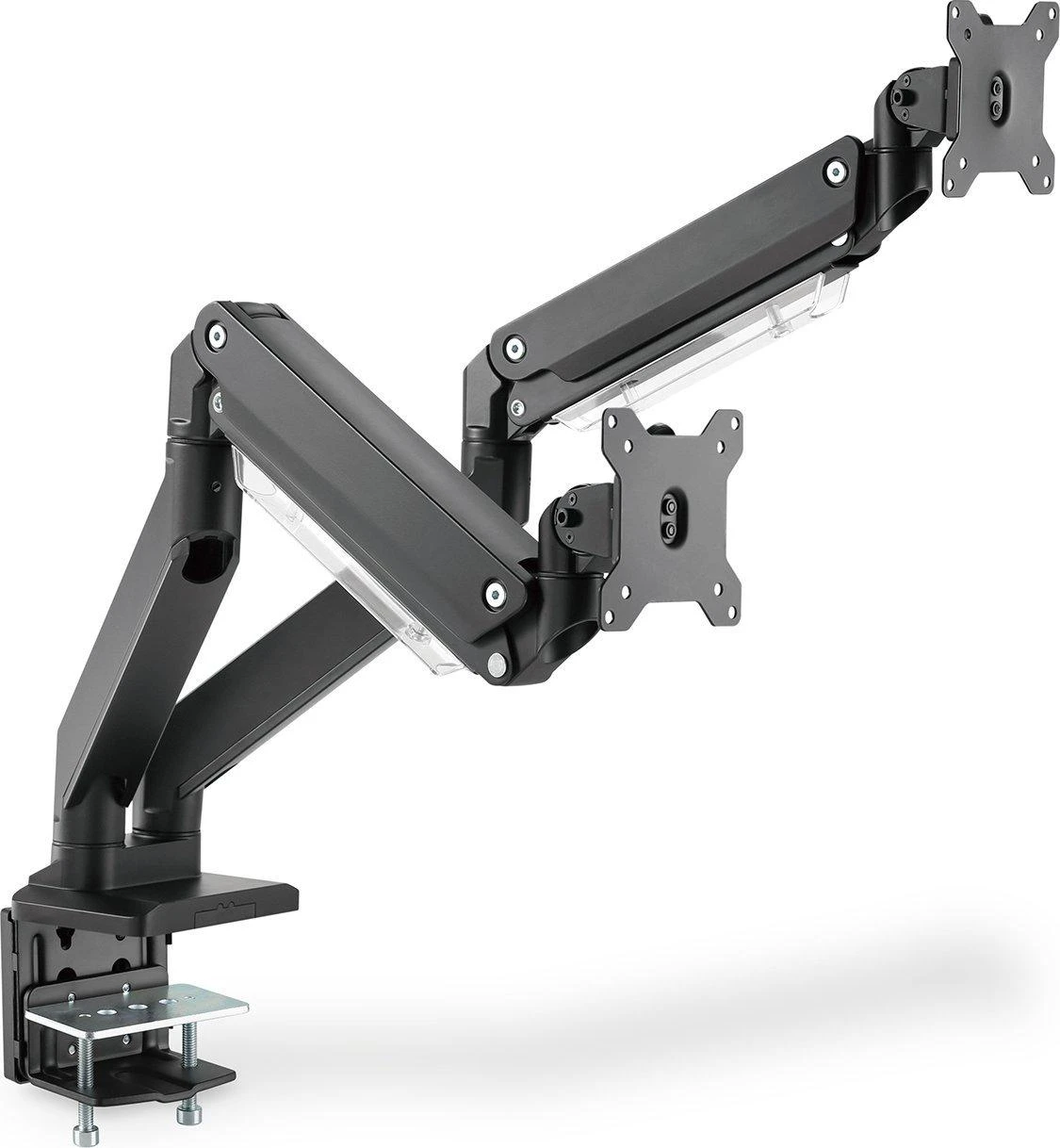 Assmann Electronic DIGITUS dvigubos dujinės spyruoklės Monitorius stalinis laikiklis 2x 35 colių 2x15 kg max juodas