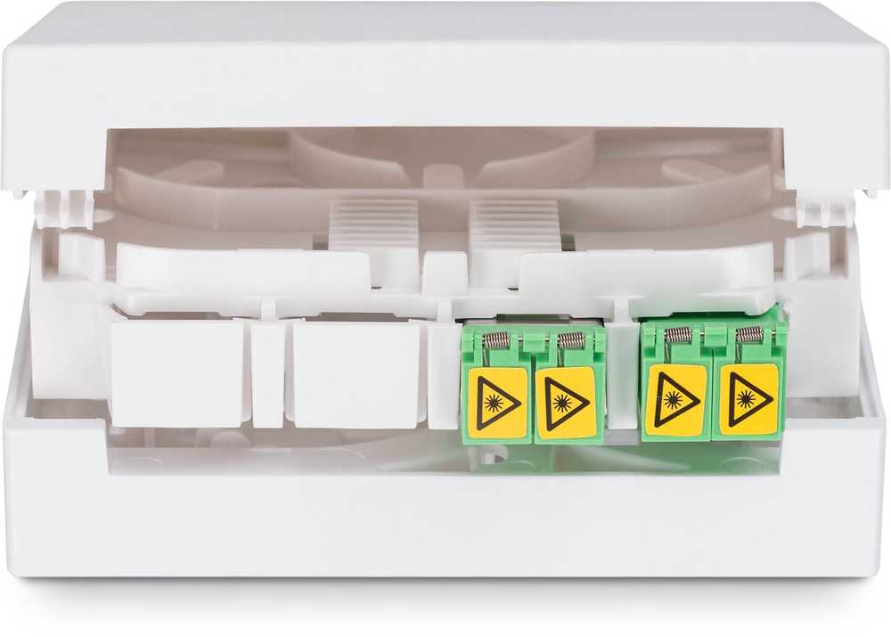 Digitus DIGITUS FTTH Gehäuse, 2 x LC/APC DX Kupplung mit Shutter