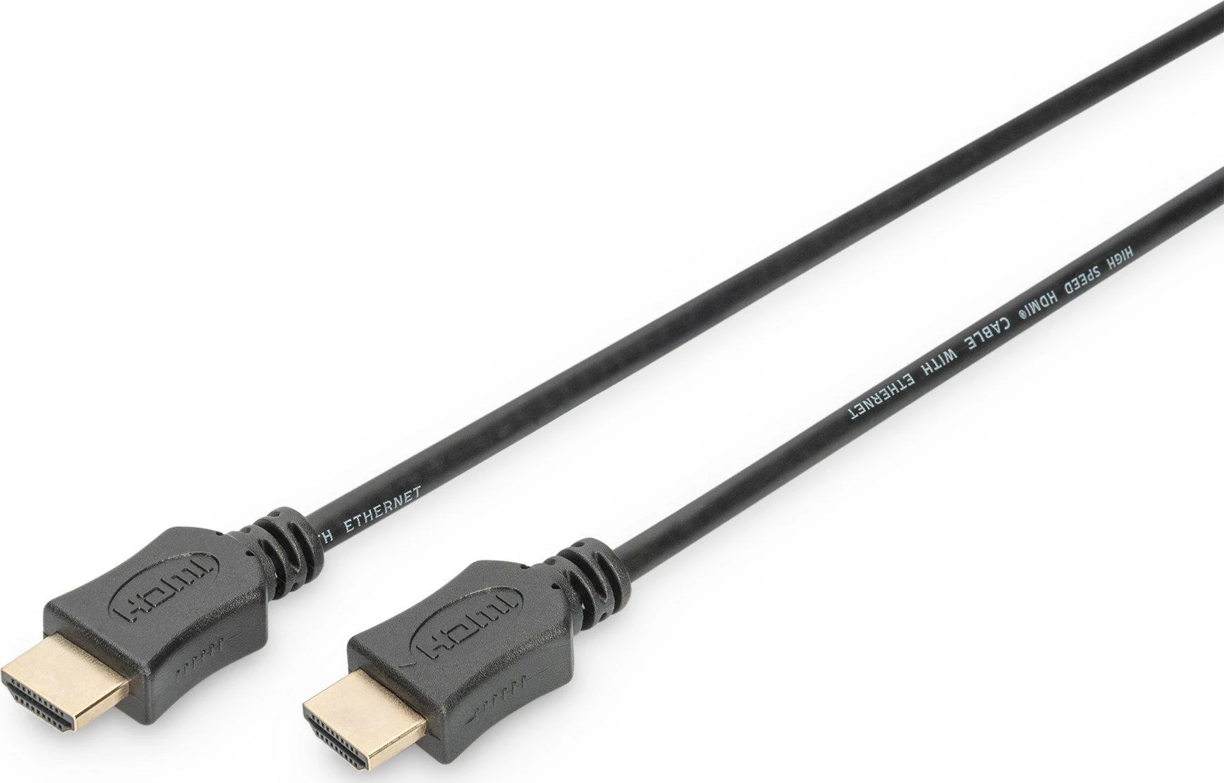 Assmann Electronic ASSMANN HDMI laidas didelės spartos su eternetu 2m 2xHDMI Typ A kištukas 19Pol masinis Full HD 3D