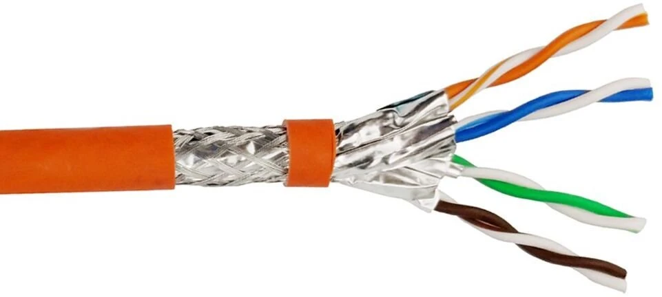 Digitus Aukštos kokybės „Helos“ klojimo kabelis, žalias Cat.7, S/FTP, PiMF, LSZH, oranžinis, 500 m ilgio būgnas