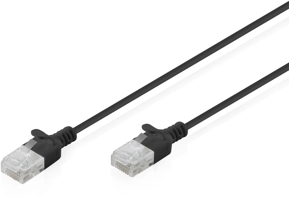 Digitus Kabelis krosowy CAT 6 U-UTP Slim, 0,3 m, juoda (DK-1618-003S-BL)
