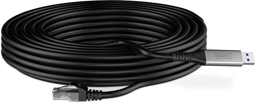 Digitus Digitus Kabelis USB 3.2 Gen1 - RJ45 Ethernet, 1 Gbit/s, 10 m