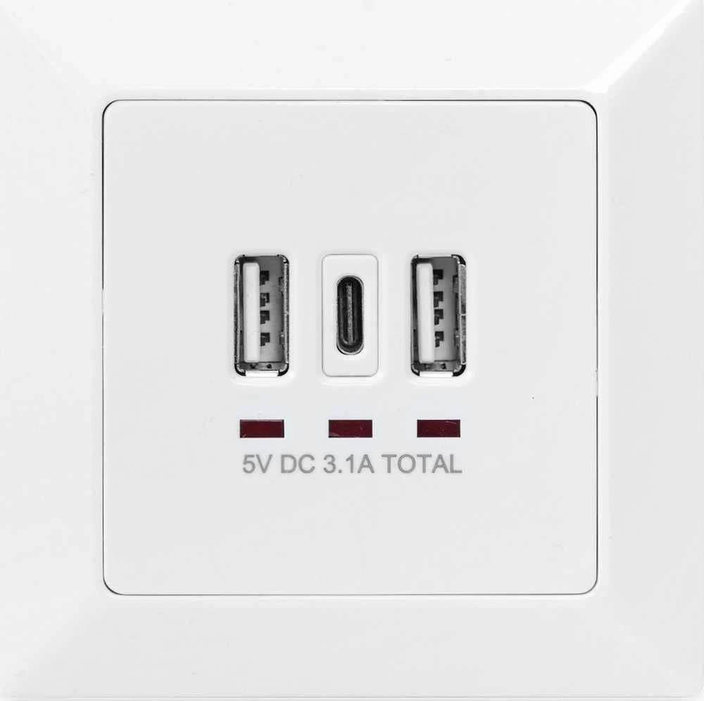 Digitus Skaitmenas | Lizdas su USB A ir USB-C prievadais, įmontuotas
