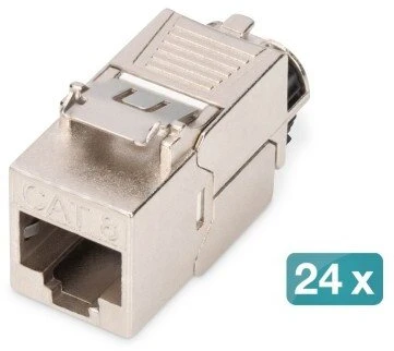 Digitus CAT 8.1 Keystone modulis, ekranuotas, įrankiams nereikalingas montavimo lizdas - 24 vnt.