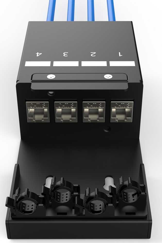 Digitus DIGITUS Konsolidierungspunkt-Box, 4 Ports Keystone-Module