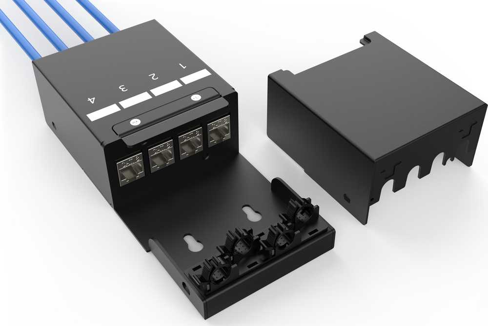 Digitus DIGITUS Konsolidierungspunkt-Box, 4 Ports Keystone-Module
