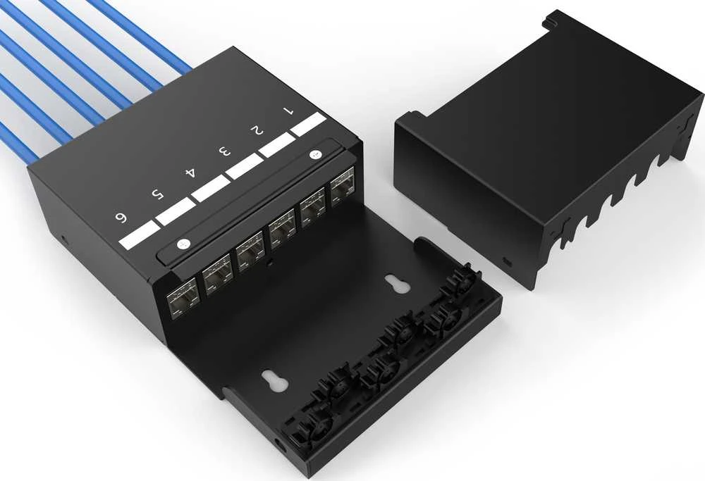 „Digitus“ konsolidavimo taškų dėžutė, 6 prievadų „Keystone“ moduliai su išmaniuoju kabelių tvarkytuvu | DN-93708-6