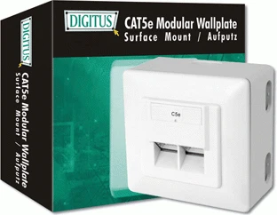 Assmann Electronic DIGITUS CAT 5e sieninis lizdas ekranuotas 2x RJ45 8P8C LSA spalvos grynas baltas paviršinis montavimas