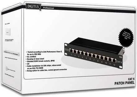 Digitus Patch panel 10'' 1U 12x RJ-45 kat. 6 LSA (DN-91612S)