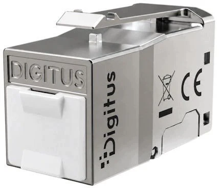 Digitus Modulis (gniazdo) keystone rj45 (8p8c) kat.6, stp ekranowany, beznarzędziowy, zaślepka przeciwpyłowa