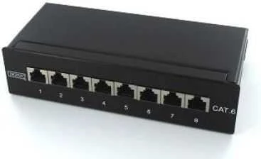 DIGITUS Patchpanel 1HE 8-Port Cat6 geschirmt juodas
