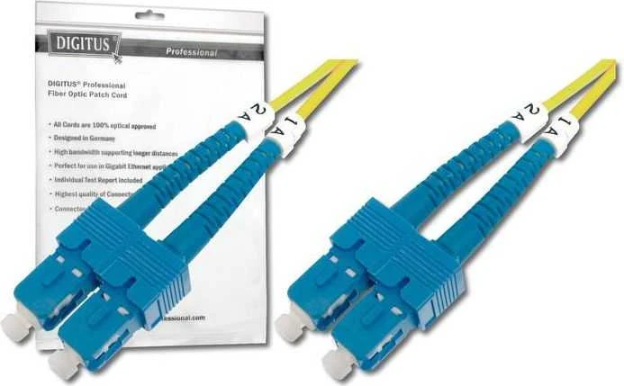 Assmann Electronic „Assmann“ elektroninis DIGITUS šviesolaidinis laidas nuo SC iki SC OS2 vieno režimo 09/125 m dvipusis, ilgis 3 m