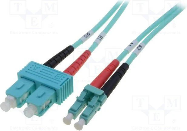 Assmann Electronic „Assmann“ elektroninis DIGITUS šviesolaidinis pataisomasis laidas LC į SC daugiamodis 50/125 m dvipusis ilgis, 1 m klasė OM3