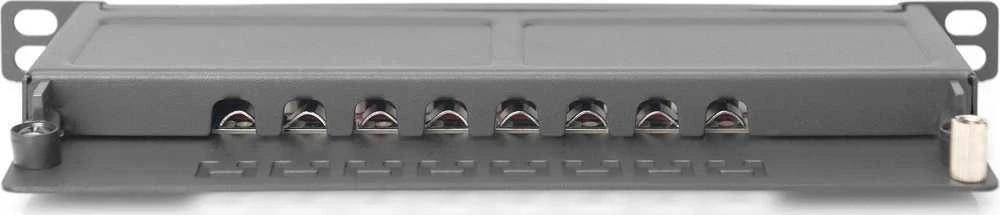 DIGITUS Cat.6A Slim Patch Panel, gesch.,8-Port, 0,5 HE, 10