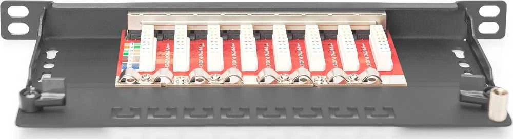 DIGITUS Cat.6A Slim Patch Panel, gesch.,8-Port, 0,5 HE, 10
