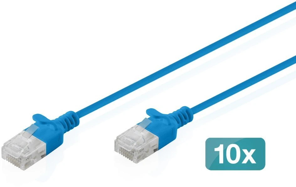 Digitus Patchcord Slim Cat.6 U/UTP LSZH 1m mėlyna 10 vnt. (DK-1618-010S-B-10)