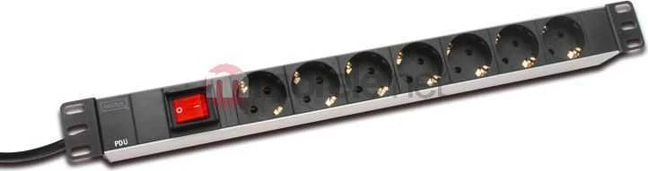 Assmann Electronic DIGITUS 19inch Outlet stripe 7x su įjungimo/išjungimo jungikliu juodas 16A 4000W Alu