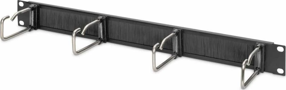 Assmann Electronic DIGITUS DN-97669 1U kabelių valdymo skydelis su šepečiu 4xplieniniai žiedai 40x75mm juodas RAL 9005