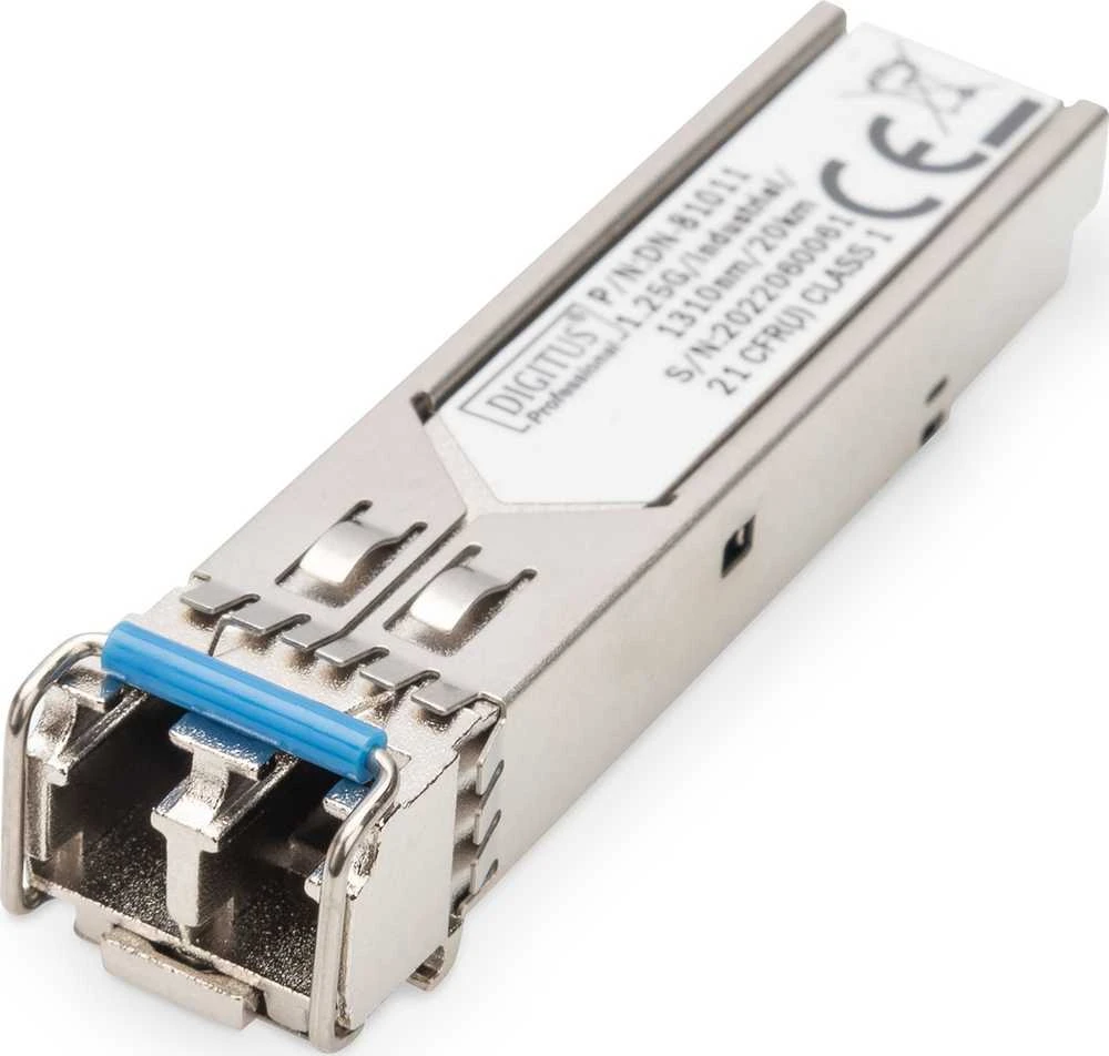 Šakotuvas Modulis SFP Digitus 1.25 Gbps SFP Modul, 20km, SM, LC podwójny, 1000Base-LX, 1310nm, ind.