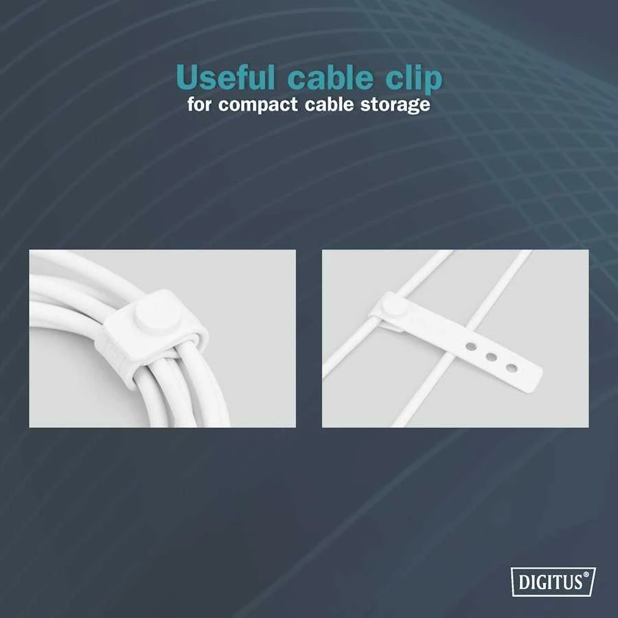 Kabelis USB Digitus USB-A - USB-C 2 m Baltas (AK-300340-020-W)