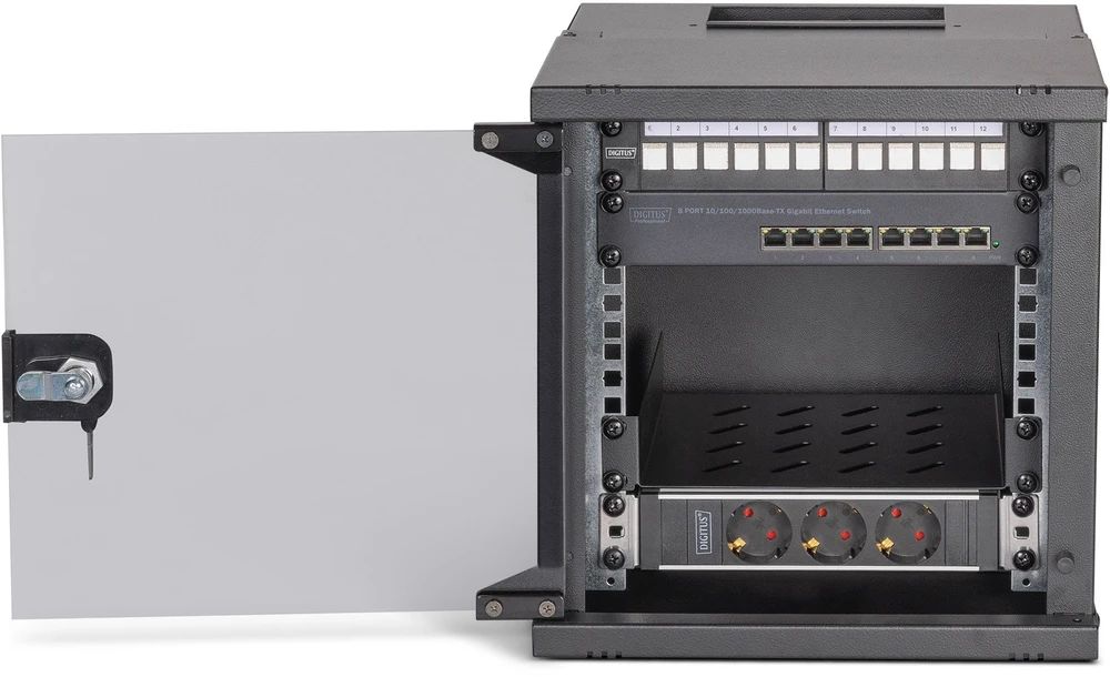 Digitus DN-49101-SET lentyna 6U Sieninis stovas Juoda