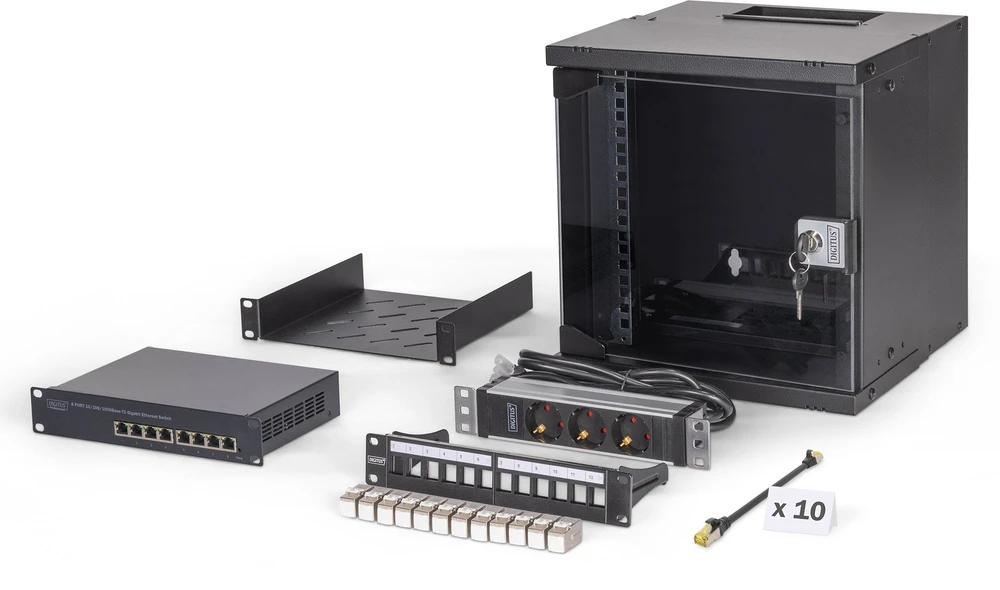 Digitus DN-49101-SET lentyna 6U Sieninis stovas Juoda