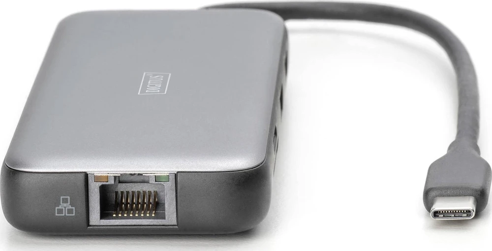 „Digitus USB-C“ įkrovimo stotelė, 8 prievadų | DA-70915 | Ethernet LAN (RJ-45) jungtys: 1 | HDMI jungčių kiekis: 2