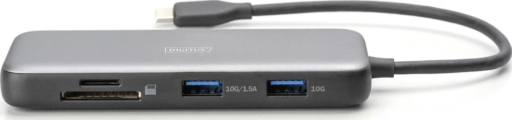 „Digitus USB-C“ įkrovimo stotelė, 8 prievadų | DA-70915 | Ethernet LAN (RJ-45) jungtys: 1 | HDMI jungčių kiekis: 2