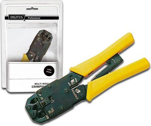 Assmann Electronic DIGITUS Multi Modular Crimping Tool pilnas metalas tinka 4P2C 4P4C 6P4C 6P6C 8P8C įsk. nuėmiklis ir pjaustytuvas