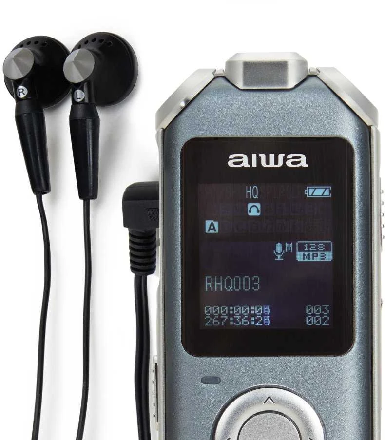 Diktofonas AIWA skaitmeninis balso įrašymo įrenginys, pilkas, 16 GB, DVR-M700 DVR-M700 (8435256810998)