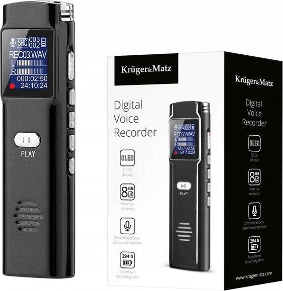 Kruger & Matz 8GB skaitmeninis diktofonas