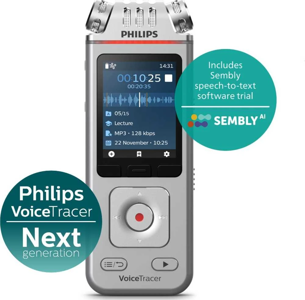 Diktofonas „Philips DVT4115“ 8 GB USB atmintinė + kortelės lizdas