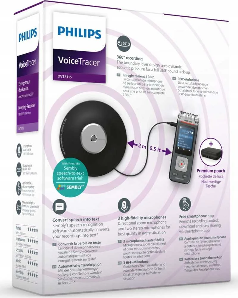 Diktofonas „Philips DVT8115“ 8 GB USB atmintinė