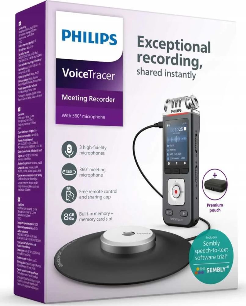 Diktofonas „Philips DVT8115“ 8 GB USB atmintinė