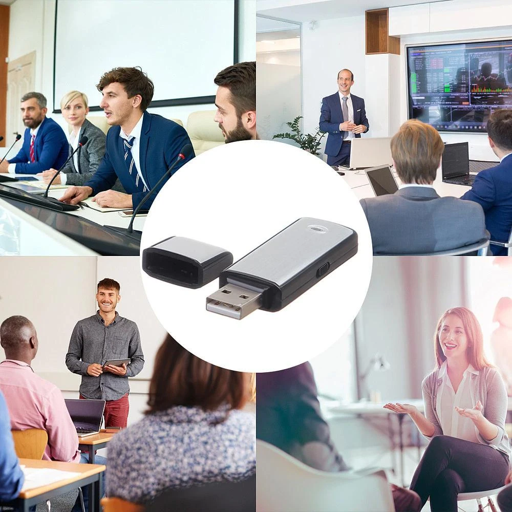 Dyktafon Diktofonas Šnipinėjimo balso įrašymo įrenginys, mini pasiklausymo, USB atmintinė, 8 GB, 16 valandų atmintis - E285