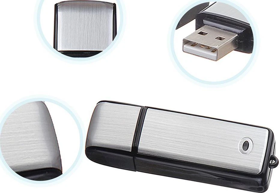 Dyktafon Diktofonas Šnipinėjimo balso įrašymo įrenginys, mini pasiklausymo, USB atmintinė, 8 GB, 16 valandų atmintis - E285