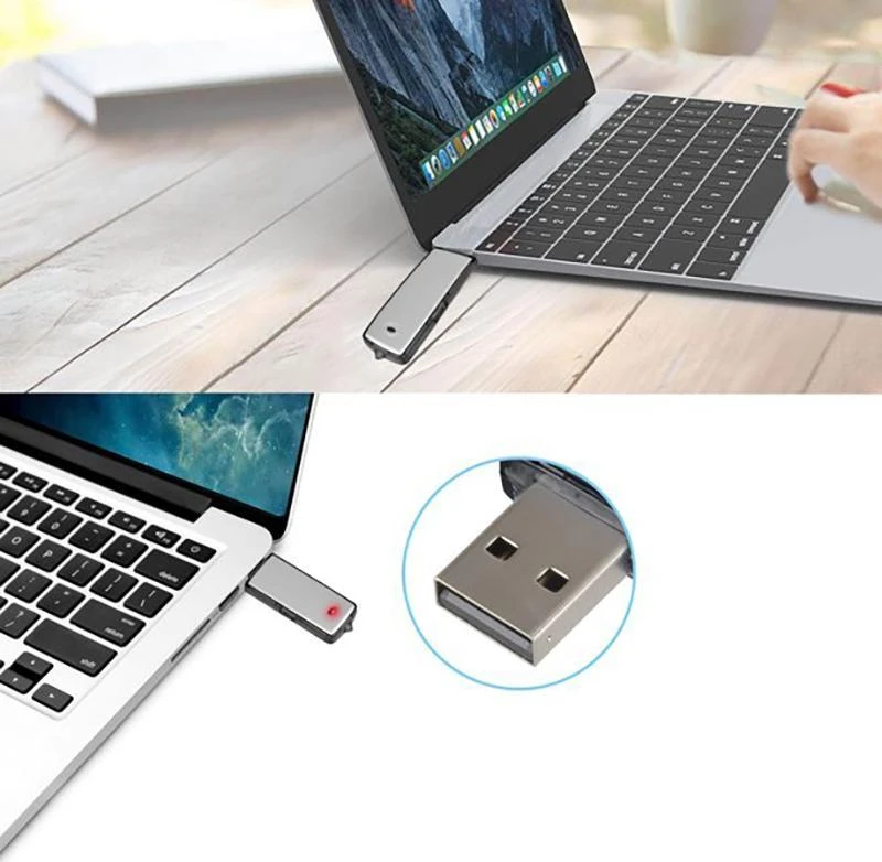Dyktafon Diktofonas Šnipinėjimo balso įrašymo įrenginys, mini pasiklausymo, USB atmintinė, 8 GB, 16 valandų atmintis - E285