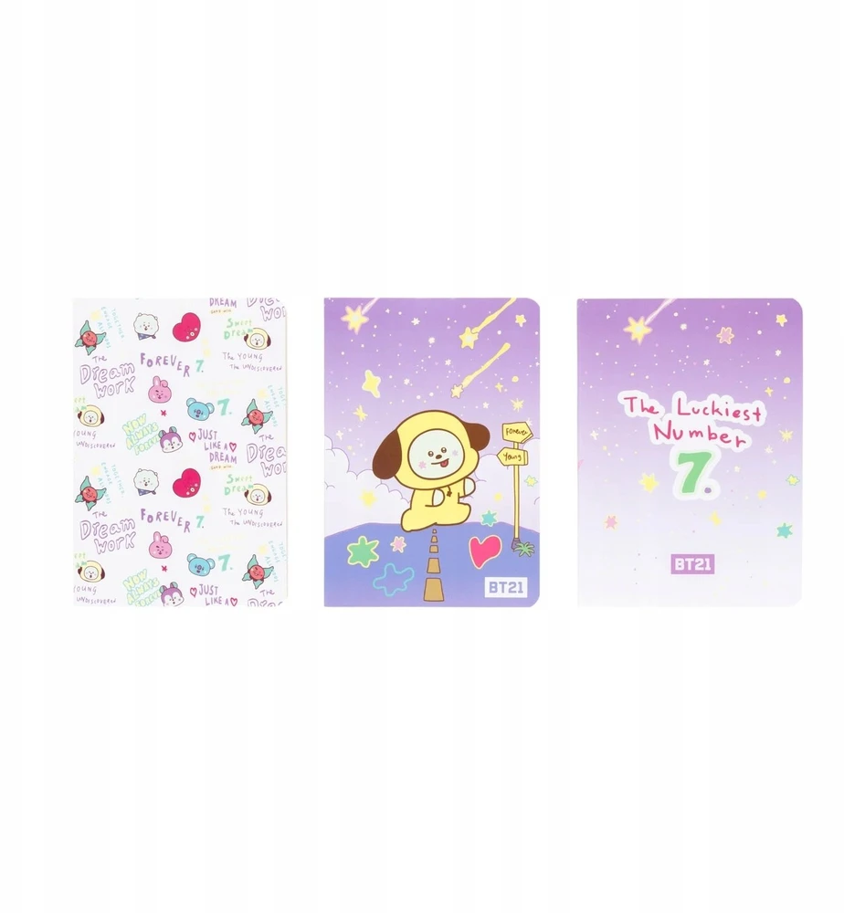 Dimastech BT21 - A6 formato CHIMMY užrašų knygelių rinkinys (3 vnt.)