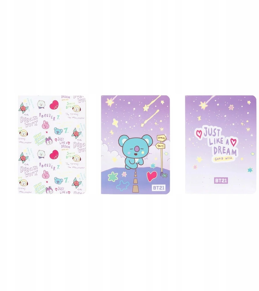 Dimastech BT21 - Set of A6 KOYA notebooks (3 pieces)