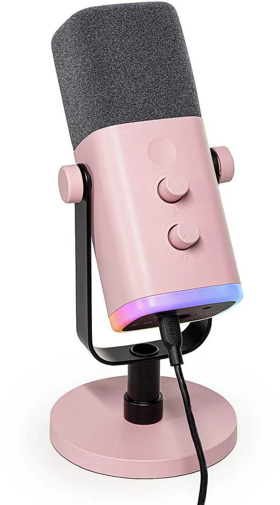 Fifine Microphone Fifine AM8P AMPLIGAME USB/XLR RGB mikrofon dynamiczny studyjny rožinė