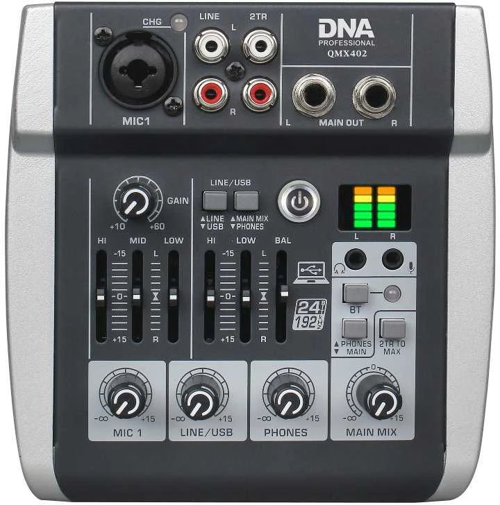 DNA Professional QMX402 - analoginis garso maišytuvas su „Bluetooth“