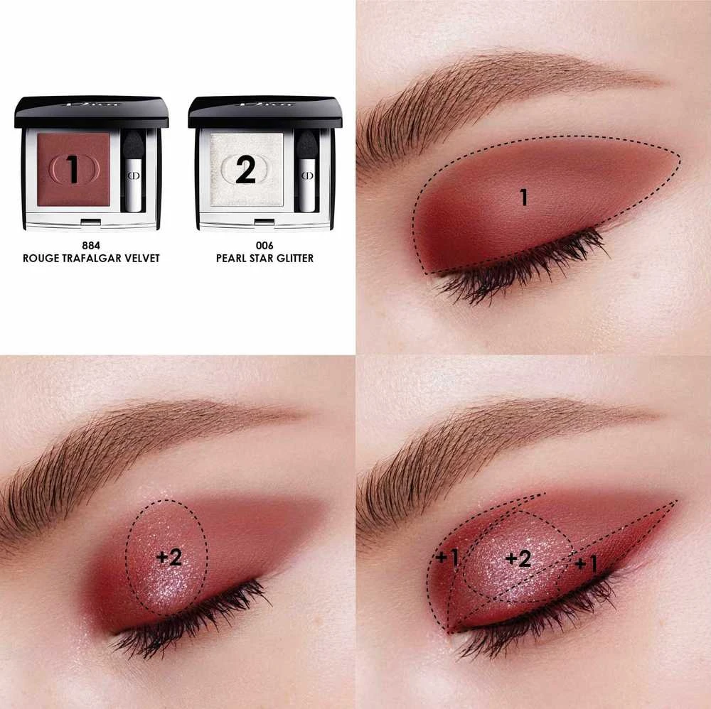 Dior Diorshow Mono Couleur akių šešėliai, atspalvis: 884 Rouge Trafalgar, 2 g