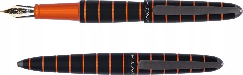 Diplomatas DIPLOMAT Elox Ring plunksnakočiai, M, 14ct, juoda/oranžinė
