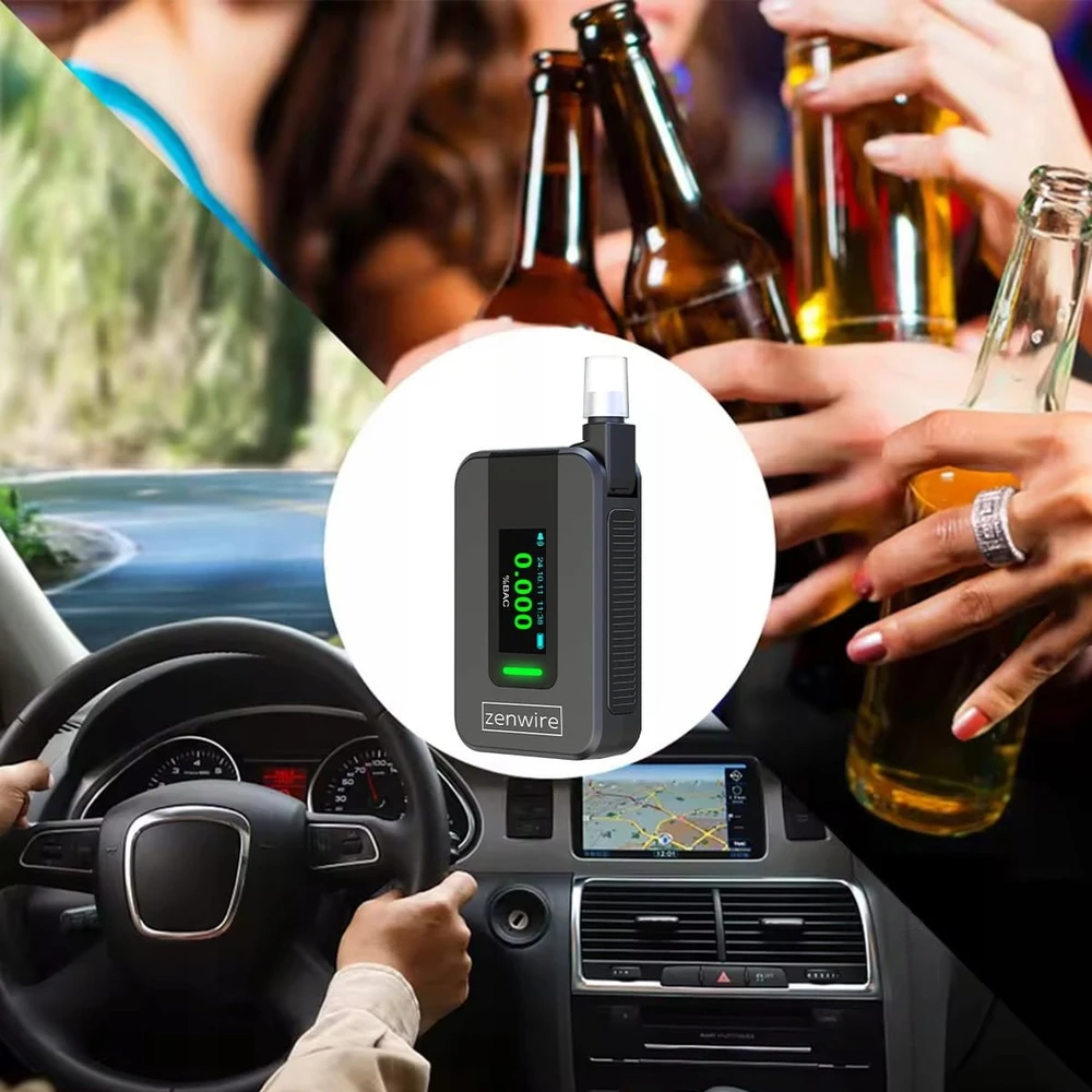 Alkotesteris Alkomat Zenwire Alkomat Policyjny Elektrochemiczny AI Bezustnikowy Profesjonalny 6x Ustniki Zenwire D1000