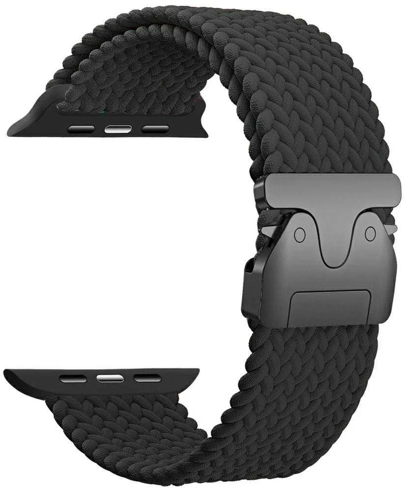 Beline Woven Nylon Parachute apyrankė for Apple Watch 42/44/45/49mm juodos spalvos