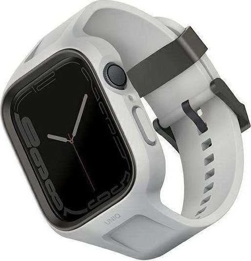 UNIQ Monos apyrankė 2in1 Apple Watch apyrankė + Dėklas Series 4/5/6/7/8/SE/SE2/SE3 44/45mm chalk pilkas