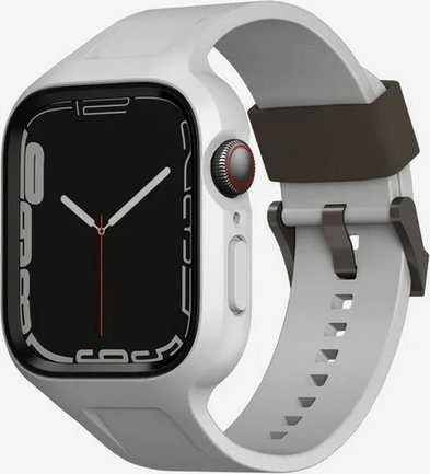 UNIQ Monos apyrankė 2in1 Apple Watch apyrankė + Dėklas Series 4/5/6/7/8/SE/SE2/SE3 44/45mm chalk pilkas